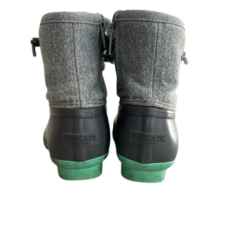 Sperry Duck Boots Saltwater Gray and Teal Size 13M